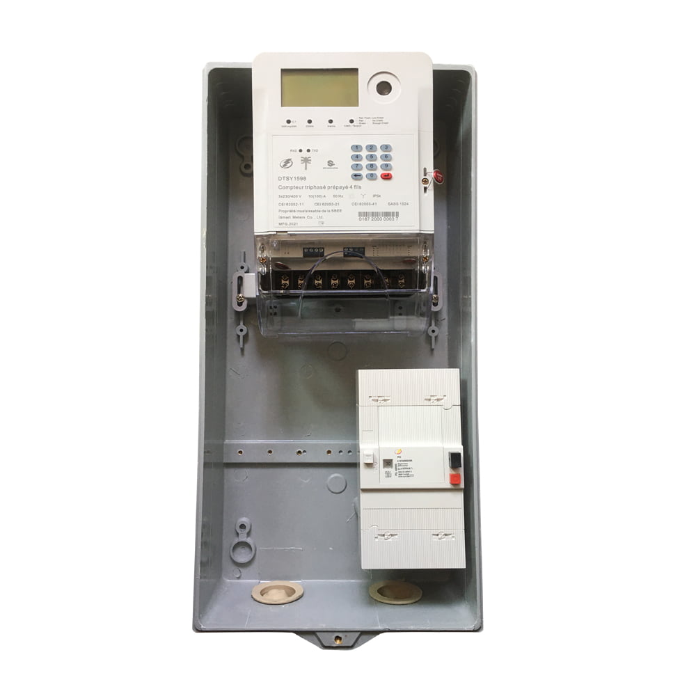 Three Phase Fiber Glass Reinforced Polyester Postpaid FRP Meter Box