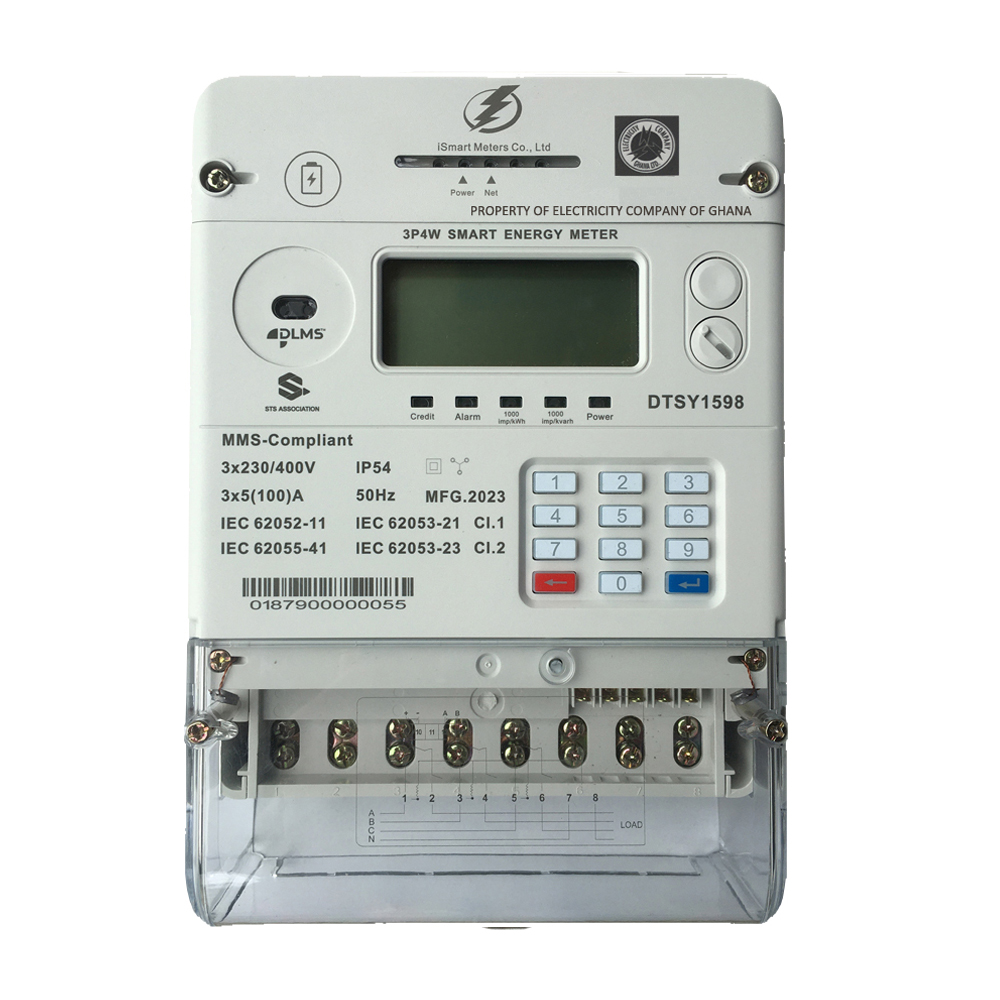 DTSY1598 Three Phase Smart Prepaid Energy Meter with 2G or 4G communication for Ghana market