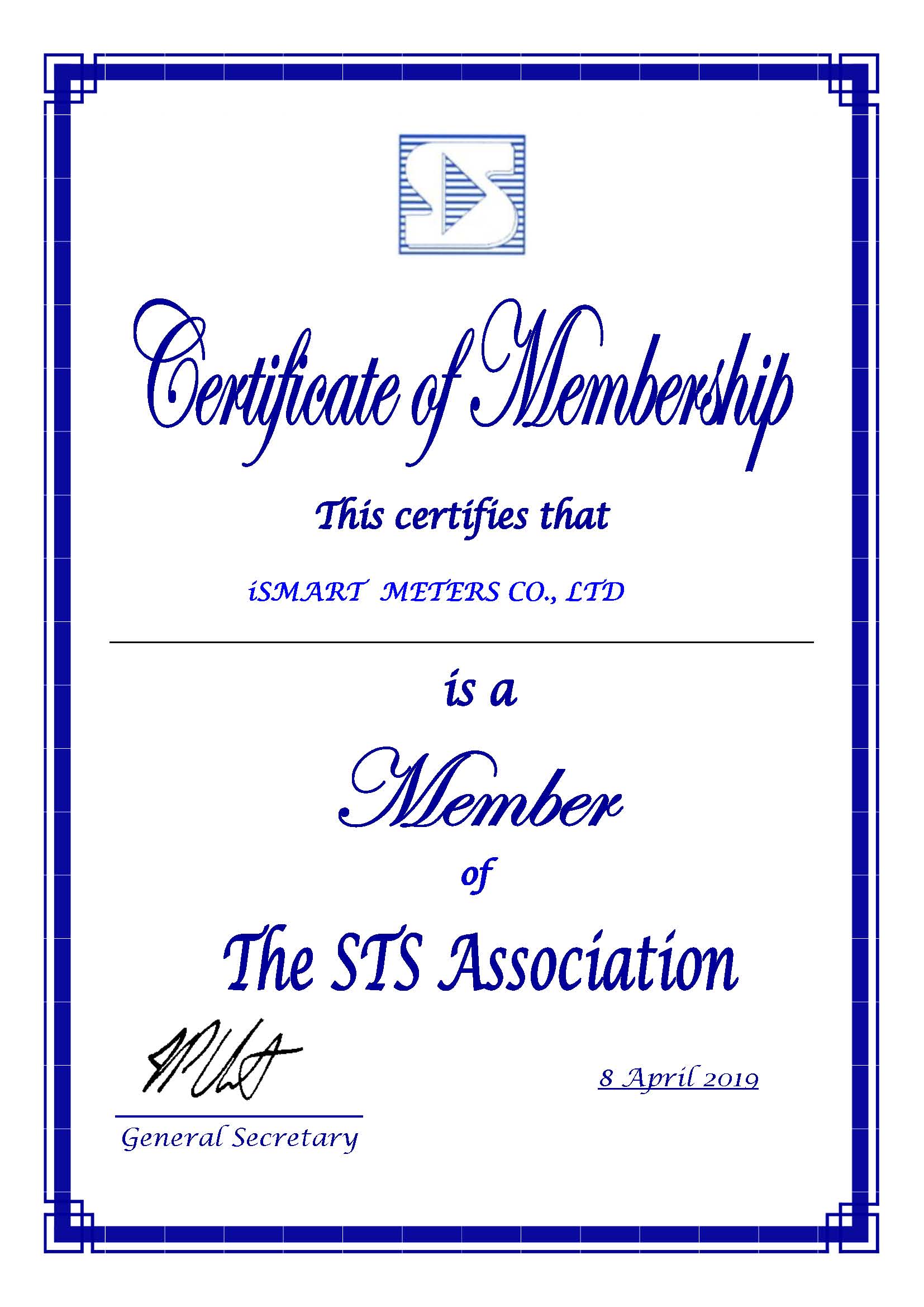 ISMART METERS CO., LTD-Membership-ok